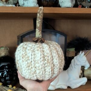 Handmade Cream Crochet Pumpkin Decor